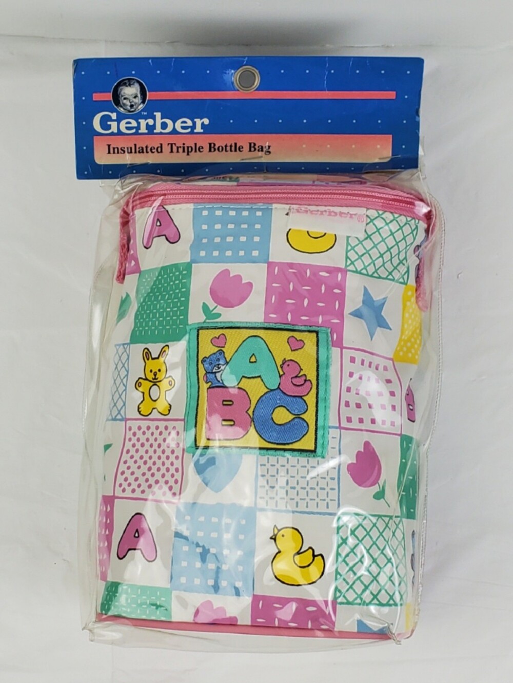 Gerber Vintage 1995 Insulated Triple Bottle Bag ABC Baby Tote Colorful - NOS